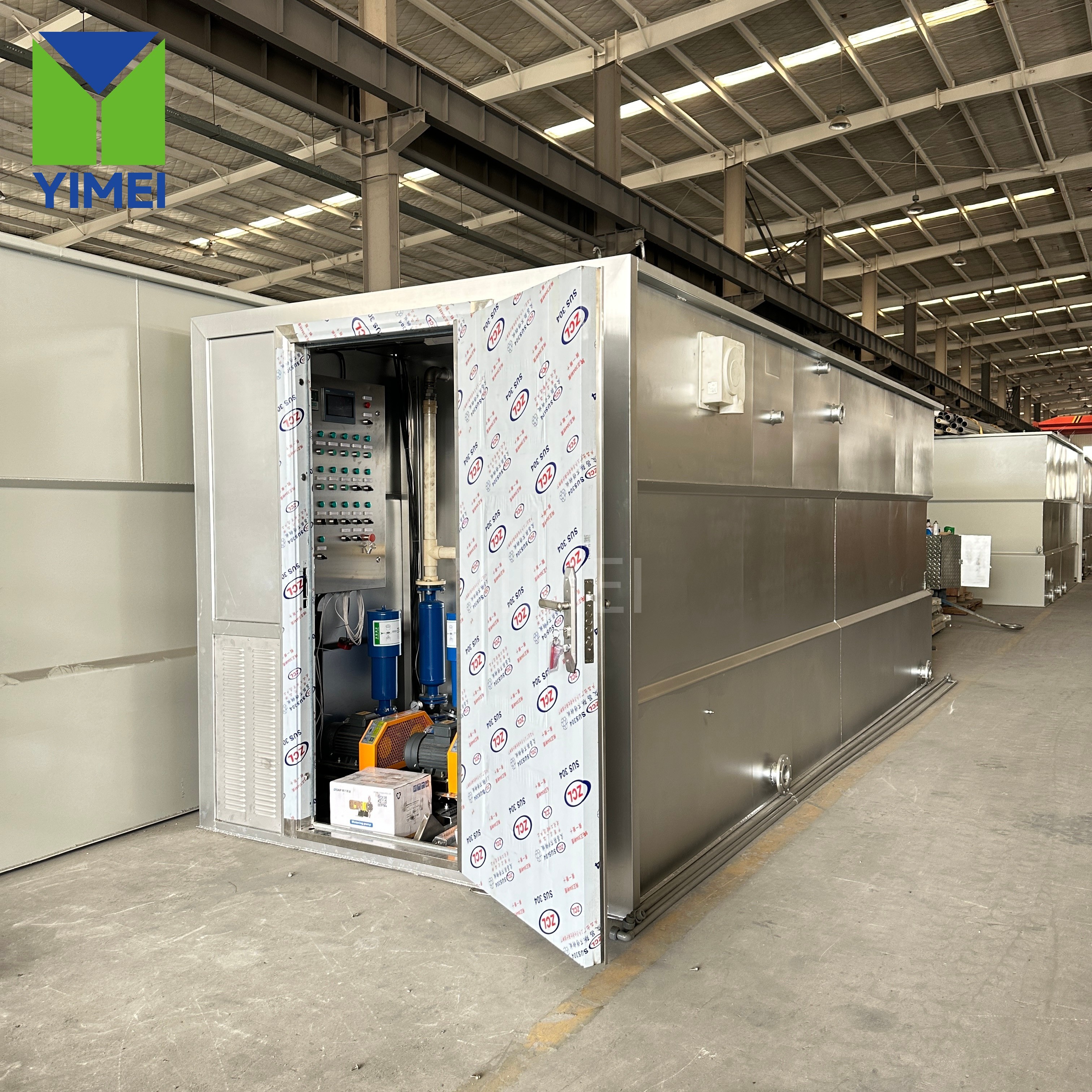 Complete System – EC + DAF + MBBR for Peru Stainless steel integrated system with electrocoagulation DAF and MBBR for Peru