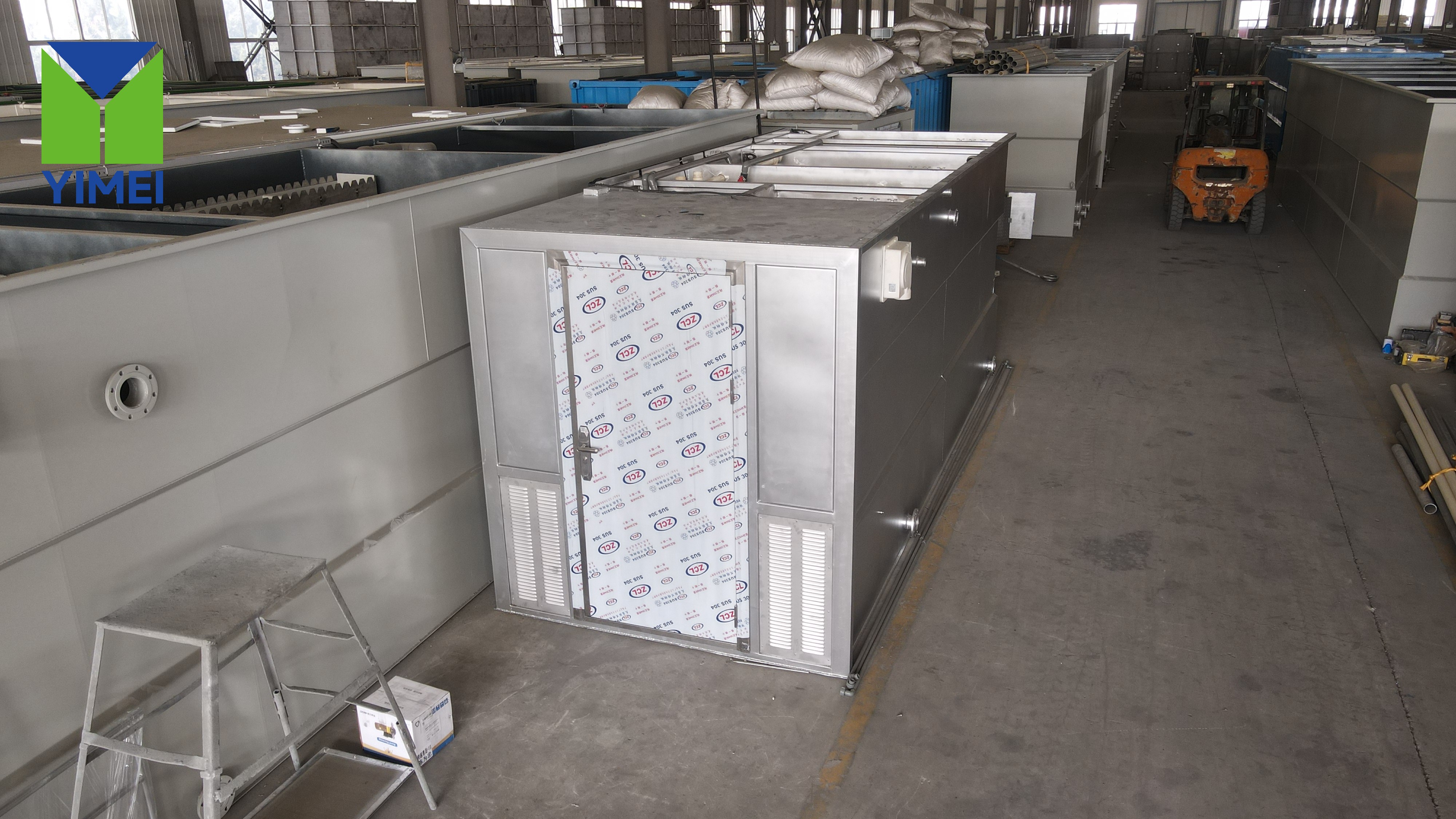 Complete System – EC + DAF + MBBR for Peru Stainless steel integrated system with electrocoagulation DAF and MBBR for Peru