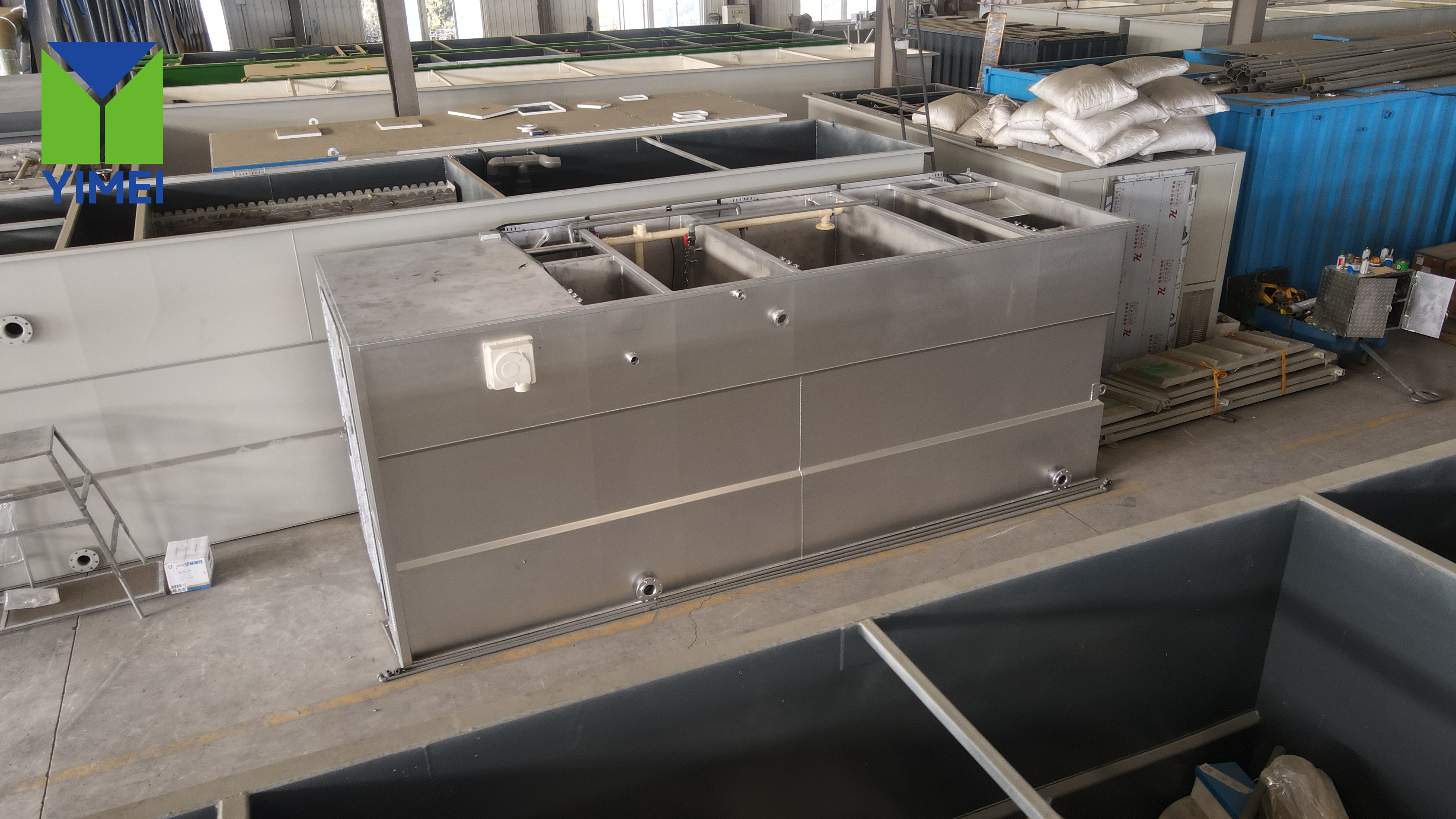 Complete System – EC + DAF + MBBR for Peru Stainless steel integrated system with electrocoagulation DAF and MBBR for Peru