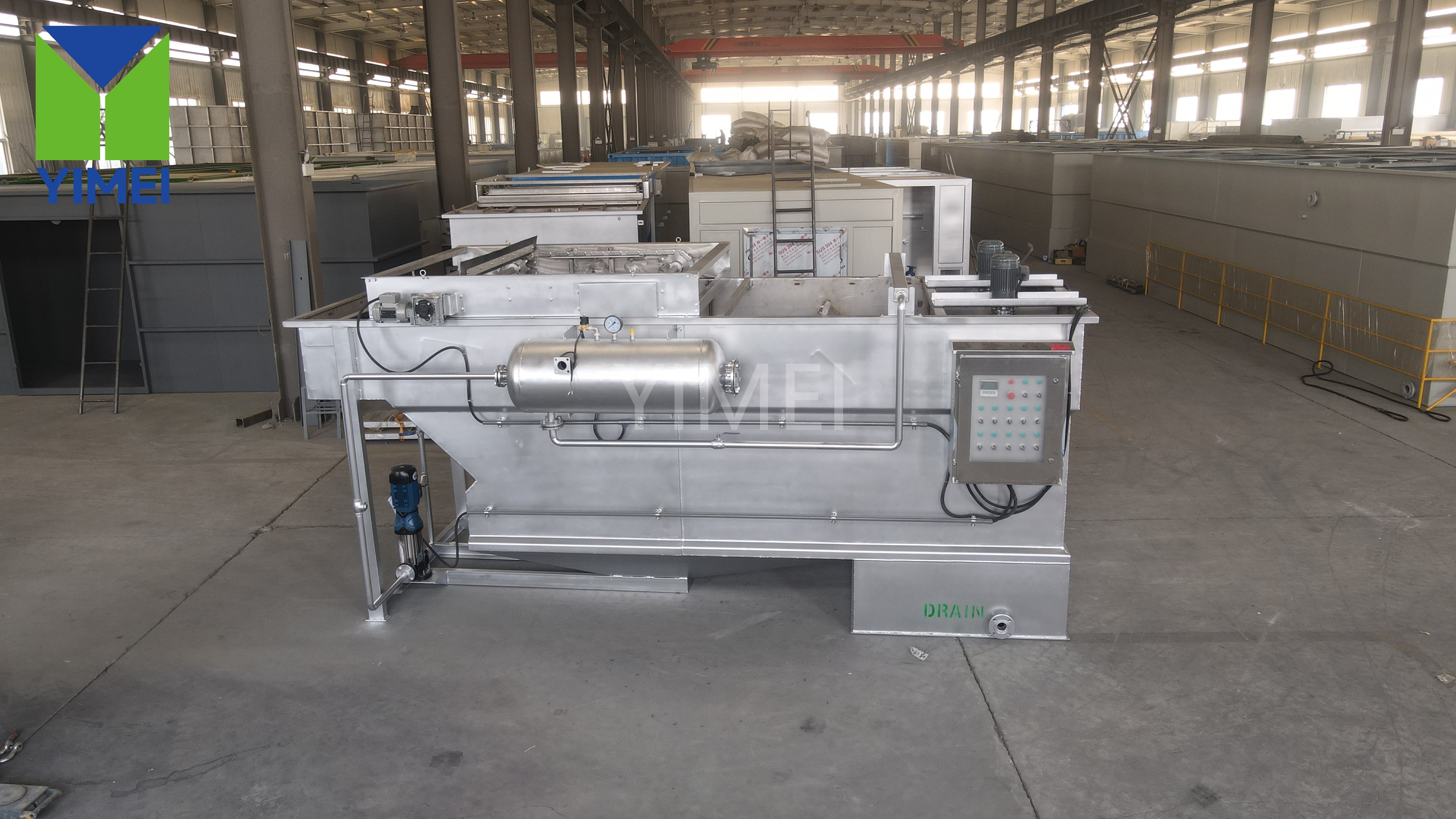 Stainless steel DAF system with silver powder coating for Pakistan project
