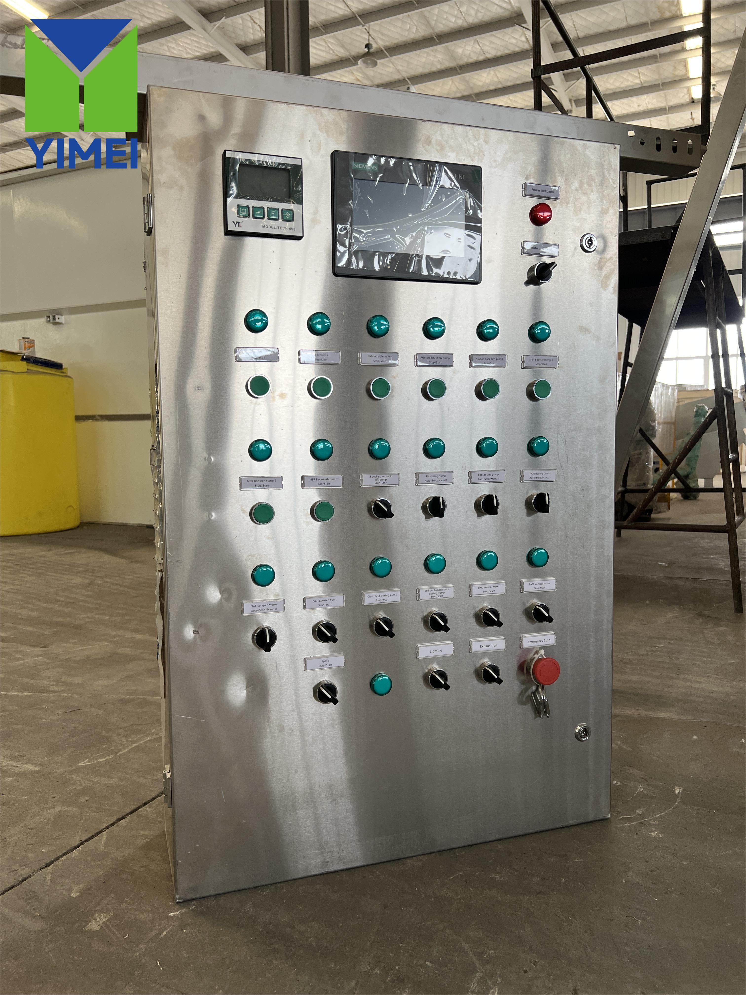 Blue integrated wastewater treatment system with MBBR and biofilm media