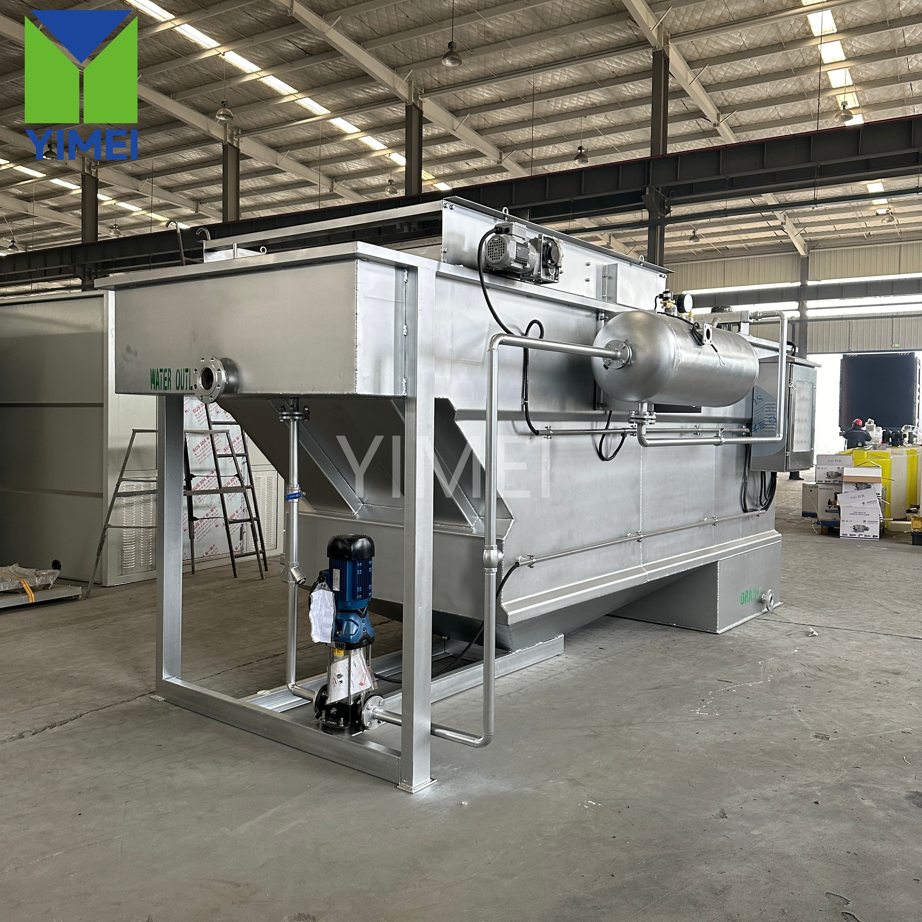 Stainless steel DAF system with silver powder coating for Pakistan project