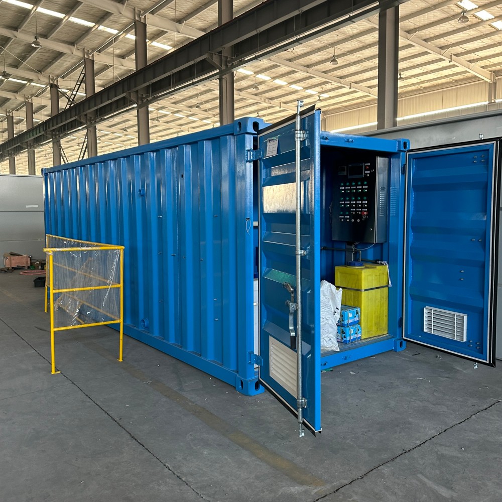 Containerized wastewater treatment plant with MBBR and DAF