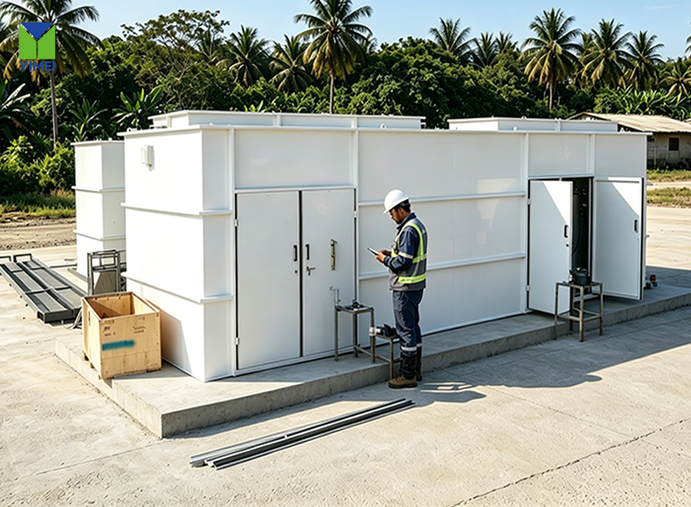 Modular-integrated-wastewater-treatment-plant-on‑site-project-in-Philippines,-packaged-sewage-treatment-equipment-for-municipal-domestic-wastewater-treatment